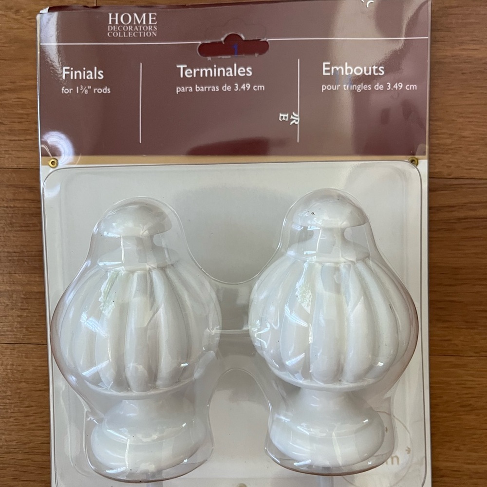 Levolor Finials White Decor Drapery Hardware